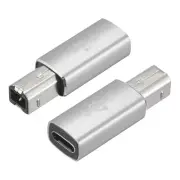 USB C Female to MIDI Convert Adapter, Type-C to USB B Adapter Silver