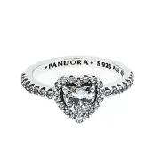 NEW 100% Authentic PANDORA 925 Pave Sparkle Elevated Heart Ring 198421C01