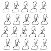 Swivel Snap Hooks 20Pcs Metal Lanyard Snap Hook Lobster Claw Clasps for Silver