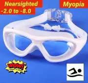 Prescription Swimming Goggles Myopia Adult Quality Anti-fog -2.0 to -8.0
