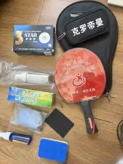COLTIMAN Table Tennis Racket Ping Pong Paddle Bundle + 6pcs Balls + Cleaning Set
