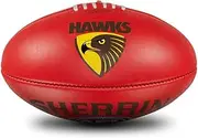 Sherrin Hawthorn Hawks AFL Team Leather Football, Red, Size 5