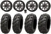 High Lifter HL10 14" Wheels Smoke 28" Blackwater Tires Polaris Ranger XP 9/1K
