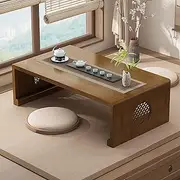 Topjia Wood Folding Coffee Table,Japanese Floor Table,Foldable Low Table for Sitting On The Floor,kotatsu Table Portable Japanese Dining Table,Small Tea Table Tatami Table for Living Room, 1715797