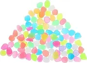 Abaodam 100pcs Glow Dark Pebbles Freshwater/Saltwater Fish Tank Decorative Stones Landscape
