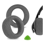 Geekria Linen Ear Pads for Sony PlayStation Pulse Elite Headphones (Grey)