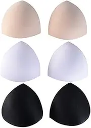[LANGING] 3 Pair Bra Inserts Sport Removable Swimwear Bra Pads White Black Beige