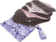 minkissy 5pcs Washable Aunt Towel Pad Sanitary Pads Charcoal Mama Cloth Pads Sanitary Towel Pad Menstrual Pad Mother The Outer Layer Is Printed Fabric Light