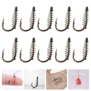 10 Pcs Fish Hook Fishing Group Stinger Hooks Carp Dough High with Spring