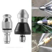 Steel Pressure Drain Washer Nozzle Pipe Dredging Sewer Cleaner 1/4inch Thread