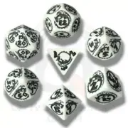 Q-workshop 7 Dice Set of White & Black Dragons Dice SDRA02