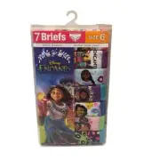 Disney ENCANTO Girls 100% Cotton Briefs 7 Pairs Mirabel Size 6