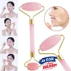 Facial Jade Stone Roller Massage Tool Natural Body Neck Beauty Quartz Massager