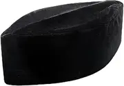 [OhMill] African Kufi Hats for Men Muslim Hats for Men Black Kufi Hats Men Muslim Prayer Topi Cap Foldable Velvet Hat, Black, One Size