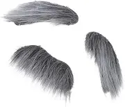 Halloween Party and Eyebrow Set Realistic Fake Beards for Costumes Quick Stick Props