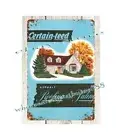 1953 CERTAIN-TEED ROOFING SIDING BUILDING HOUSE CONSTRUCTION metal tin sign