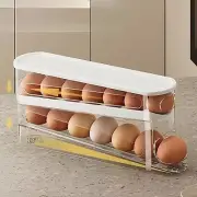 Rolling Egg Storage Box Sliding Egg Rack for Countertop Refrigerator Cabinet
