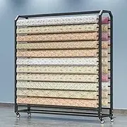 Commercial Exhibitor of Textile Fabrics, Large Shelf for Cloth Rolls, Ideal for Vinyl Reels, Movies That Change Color for Cars, Tablecloths and Wrappers, with Adjustab Bar