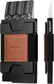 [VULKIT] Minimalist Pop Up Wallet RFID Blocking Aluminum Credit Card Holder with Expandable Backplate, Holds 12 Cards and Cash for Men and Women