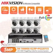 Hikvision 8CH AcuSense POE NVR MIC 5MP ColorVu Security Camera CCTV System Kit