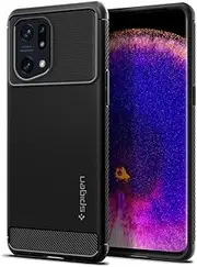 [Spigen] Rugged Armor Case Designed for Oppo Find X5 Pro (2022) Resilient Ultra Soft Cover - Black