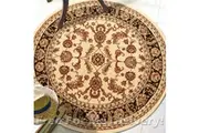 Valenti Allover Cream Black Traditional Round Rug (M) 160x160cm