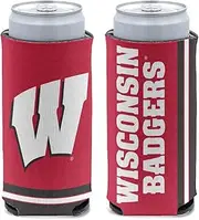 NCAA Wisconsin Badgers Slim Can Cooler, Stubby Holder, Team Colors, One Size
