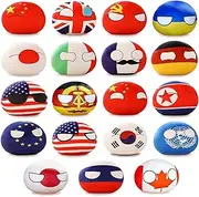 19PCS Countryballs，Country Ball Plushies Polandball National Plush Pillow Mini Pendant Stuffed Toys Cute Keychain Anime Plushies for Kids Gift