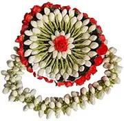 Prafullit Flowers Artificial Garland Flower Juda Gajra Hair Bun Accessory for Women & Girl, white multi