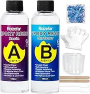 Roizefar Epoxy Resin Kit, 380ml Crystal Clear Resin Kits for Beginners, Resin Accessories with Resin Pigment, Casting Resin Starter Kit for Jewelry Making，Art Craft