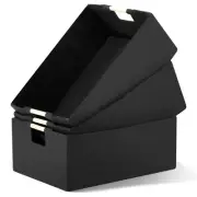 3 Pack Black Fabric Large Storage Bin for Shelves, Rectangle Wardrobe Organiz...