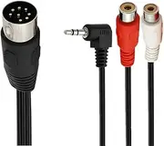 Din 8 Pin to 2RCA 3.5mm Cable 8 Pin DIN Male Plug to 2RCA Female/3.5mm Male Stereo Adapter Cable for Radio Equipment