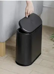 Sooyee 10 Liter Rectangular Plastic Trash Can Wastebasket with Press Type Lid,2.
