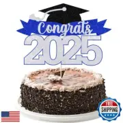 YUINYO Congrats 2025 Cake Topper, Congrats Grad 2025 Graduation Cake Decor, H