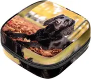Period Bag,Sanitary Napkin Storage Bag,Autumn Dog Leaf,Tampon Holder for Purse