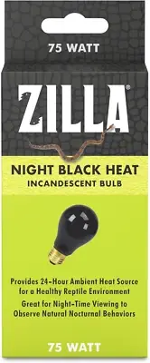 Reptile Terrarium Heat Lamps Incandescent Bulb, Night Black, 75W