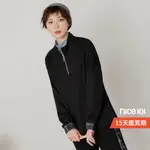 NICEIOI 半開拉鍊立領上衣 長袖上衣 衣服 T恤 女裝