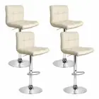 New Set of 4 PU Leather Bar Stools NOEL Kitchen Chairs Swivel Bar Stool Gas Lift