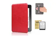 StylePro Kindle Package, Paperwhite 7" & Colorsoft 7" case with hand-strap plus screen protector, red