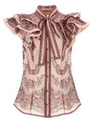 [Zimmermann] Zimmermann-Crush Frilled Camicie Rosa-Donna 2 Pink