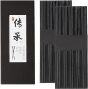 10 Pairs Fiberglass Chopsticks, Reusable Alloy Chop Sticks Non-Slip Chopsticks