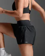 Aero Hi-Rise 2-in-1 3 Inch Shorts, 2XU, XXS, Black/Silver Reflective, Female