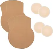 [POMAMZ] Breast Lift Tape for Women - Invisible Adhesive Boobs Tape | Strong Support for Large Busts | Backless, Strapless Body Tape for Dresses | 2 Pairs Waterproof Sticky Bra +Nipple Covers, Beige