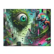 Puzzle (120, 252, 500-Piece) Surreal Psychedelic Urban Jungle Art Collage Weird