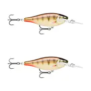 2x Rapala 5.5cm Shad Rap Elite (Floating) Fishing Lures - Gilded Copper Perch