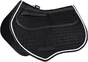 Harrison Howard Diamond Quilted Close Contact Saddle Pad Adjustable with 4 Pockets and Foam Inserts with Differentiated Thickness Horse Riding Pad with Added Cushioning and Comfort