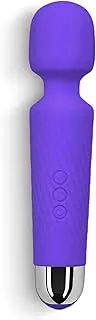 USB Charge Portable Powerful Personal Mini Wand Massager Vibrator Waterproof Electric Mini Massager for Women (Purple, 6 inch)