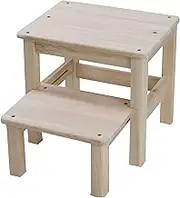 Kodai 304013 Wooden Step Stool, Load Capacity 220.5 lbs (100 kg), Made in Japan, 2-Tier Cypress Step Stool, Entryway, Kids, 17.3 x 15.7 x 13.8 inches (44 x 40 x 35 cm), H Type, Wood
