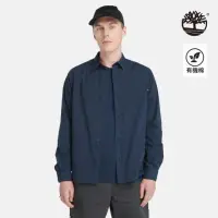 在飛比找momo購物網優惠-【Timberland】男款深寶石藍府綢襯衫(A42J543