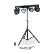 Beamz PartyBar 2 All-In-One LED DJ Lighting System RGBW DMX Lighting Stand IR